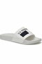 White Men's / Unisex Comfortable Beach and Pool Slippers with Logo Detail - 3