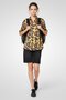 Women Spread Collar Short Sleeve Allover Print Shirt, Multicolor
