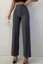 New Season Women's High Waist Masculine Cut Fabric Holiday Trousers - 2