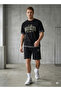 Men's Black Shorts and T-Shirt Set – Oversized Summer Top and Bottom Sports Set Casual Combination - 2
