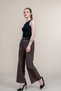 Women's Summer Coffee High Waist Pipe Leg Printed Crepe Fabric Elastic Waist Belted Trousers Casual Daily Office Stylish 30255 - 2