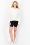 Women Round Neck Long Sleeve Polka Dots Shirt, Ivory - 2