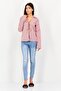 Women V Neck Gingham Long Sleeve Top, Multicolor - 2