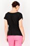 Women V-Neck Short Sleeve Textured Blouse, Black - 3