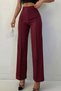 New Season Women's High Waist Masculine Cut Fabric Holiday Trousers - 2