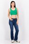 Women Scoop Neck Sleeveless Plain Crop Top, Green - 3