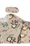 Boy's Cotton Piece Fabric Beige Color Monkey Caterpillar Lion Patterned Sleeper Band Long Sleeve Transitional Pajamas - 3