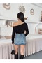 Lina Yarasa Long Sleeve Wide Round Neck Sports Classic Bluz Tshirt - 6
