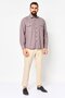 Men Loose Fit Long Sleeves Pain Casual Shirt, Grey - 3
