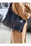 Soft Faux Leather Women's Studded Detail Women's Hand Shoulder Backpack