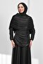 Black Draped Evening Dress with Cape - 3
