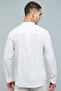 Solid Shirt with Mandarin Collar and Long Sleeves - 6