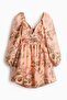 Tie-detail puff-sleeved dress - 4