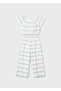 Girl Child Striped Pants Short Sleeve Blouse Suit White 3593 - 4