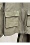Anife Zippered Cupra Suit with Bellows Detail on the Front and Skirt - Mf256 Khaki - 5
