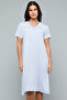 Printed Nightdress with V-Neck and Short Sleeves - 3