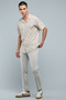 Solid Slim Fit Pants with Button Closure - 4