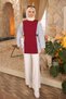 Burgundy Front Modal Combed Cotton Shirt with Garnish - 4