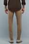 Solid Slim Fit Pants with Button Closure - 5