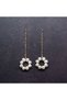 Gold Color Pearl Z Chain Detail Earrings Special Design