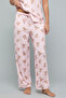 Women's Baby Pink Printed Pyjama Set - 6