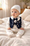 Pugi̇ Baby Boy 3-6-9 Months Embroidered Jumpsuit (100% P Cotton