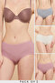 Women's Mauve 3 Pack Ribbed Full Brief