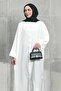 White Tunic with Slit Buttons on the Sides - 2