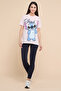 Stitch Print T-Shirt with Crew Neck and Short Sleeves - 2