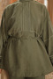 Khaki Embroidered Waist Drawstring Tunic and Trousers Set - 4