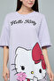 Hello Kitty Print Nightdress with Crew Neck and Short Sleeves - 3