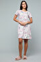 Floral Print Nightdress with Crew Neck and Short Sleeves
