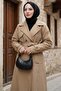 معطف طويل بأزرار وحزام من فرو المنك HM2891 - 6