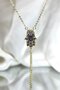 Gold steel shahmeran with stone embroidered hamsa - 3