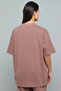 Print Detail Oversized T-Shirt with Crew Neck and Short Sleeves - 5