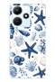 حافظة هاتف شفافة متوافقة مع Infinix Hot 30i Sea Star and Shells منقوش