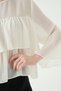 Ecru Crew Neck Layered Blouse 251181 - 4