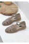26Y-001-R40208 Genuine De Leather Arim Open San Sandals Women's Shoes with Metal Detail on the Front - 2