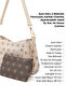 Monogram Printed Vizon Shk307 Faux Leather , 2 Compartments, Pocket and Card Holder Details, Handbag and Shoulder Bag - 6