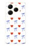 Infinix Hot 40I Compatible Heart and Ribbon Patterned Transparent Phone Case