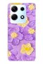 Infinix Note 30 Compatible Purple Yellow Floral Print Transparent Phone Case