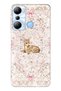 حافظة هاتف شفافة متوافقة مع هاتف Infinix Hot 20i من نوع Geyik ve Bowknot منقوش