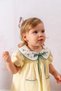 Baby Lemon Dress Embroidered Collar Pocket Detail Baby Girl Special Occasion 100% Cotton - 3