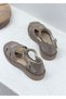 26Y-001-R40208 Genuine De Leather Arim Open San Sandals Women's Shoes with Metal Detail on the Front - 5
