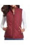 Peur Rider Quilted Claret Red Khaki Green Color Pocketed Women's Vest - 5