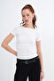 Yanıları Ruched Modal Basic T-Shirt P4532