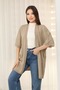 U Shawl Collar Short Sleeve Simple Basic Midi Length Seasonal Knitwear Cardigan - 3