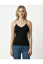 Women's Black V-Neck Rope Strap Blouse Nj59 - 3