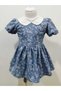 Girl's Blue and White Floral Dress 0 - 5 Years Old - 7