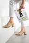 İnci̇ya Beige Zipper Detail 5 cm Heel Pointed Toe - 2